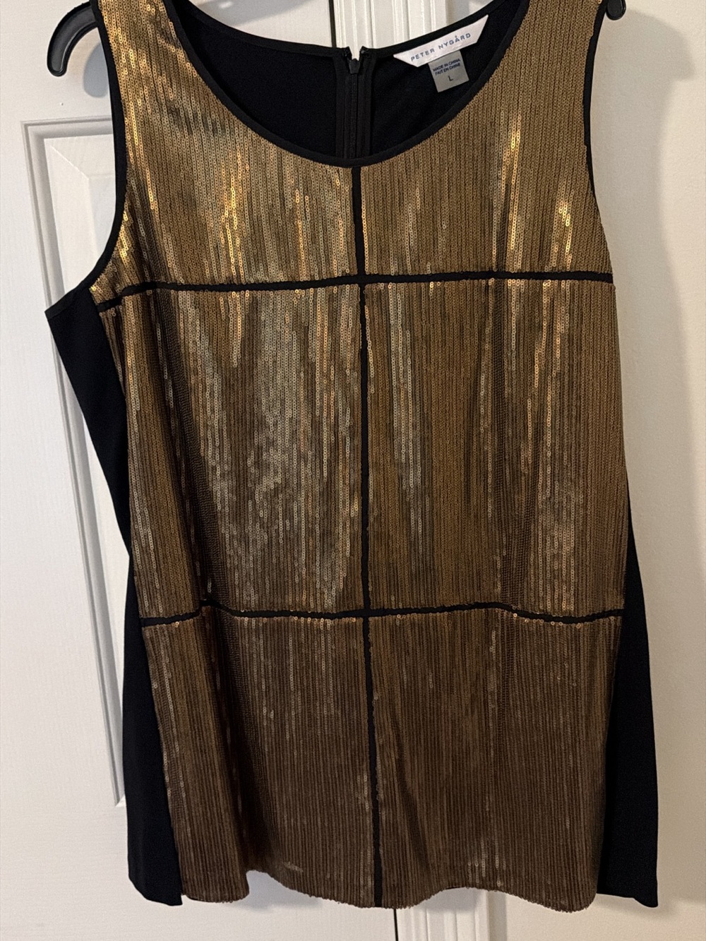 Gold and Black Sleeveless Sequin Peter Nygard Tunic size large